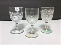 3 Different Vintage Small Goblets