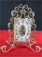 Wrought Iron Table Top Clock 12" Tall