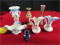 Brass and Porcelain Vases