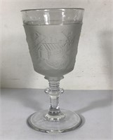 FROSTED LOG CABIN EAPG GOBLET