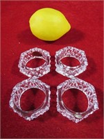 4 Crystal Napkin Rings
