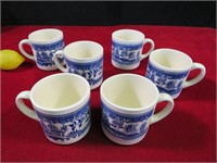 Blue and White Coffee Cups- USA on Bottom