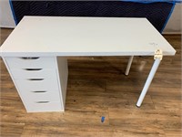 White Single Pedestal Desk
