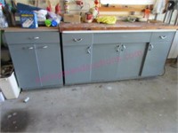 (2) 1940's metal kitchen cabinet bases (in garage)