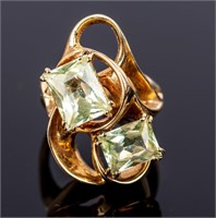 Jewelry 14kt Yellow Gold Green Stone Ring