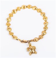 Jewelry 14k Yellow Gold Seashell / Turtle Bracelet