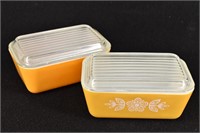 (2) Pyrex 1 1/2 pt. 0502 Refrigerator Dishes w/