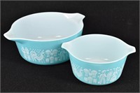 Pyrex Turquoise Amish Butterprint Casserole Dishes