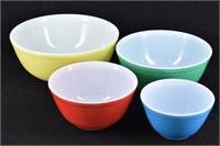 Set of 4 Pyrex Primary Colors Nesting Mixing Bowls