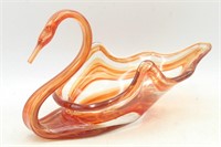 Art Glass Centerpiece Swan Piece