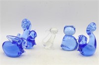 (5) Art Glass Figurines