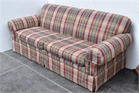 Country Plaid Rolled Arm Sofa/Couch