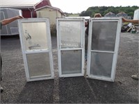 3 WHITE VINYL REPLACEMENT WINDOWS-NEED CLEANING