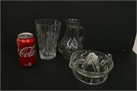 Vintage Glass Juicer, Vase and Pitcher