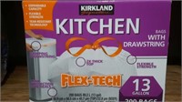 Kirkland kitchen Flex Tech drawstring trash bags