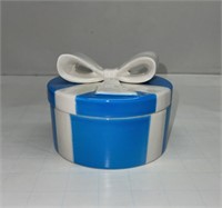 Pretty Blue Ceramic Trinket Box, Made in Italy