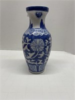 Blue and White Asian Ceramic Vase