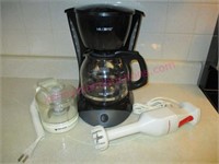Mr. Coffee maker -Hamilton hand blender -chopper