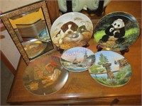 Ethan Allen wall mirror & collector plates