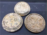 Fossilstone Coasters. One missing foot.