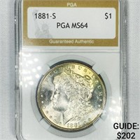 1881-S Morgan Silver Dollar PGA-MS64