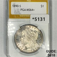 1890-S Morgan Silver Dollar PGA-MS64+