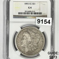 1892-CC Morgan Silver Dollar NGC-G4