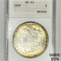 1884 Morgan Silver Dollar ANA-MS63
