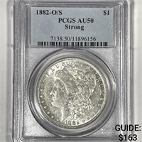 1882-O/S Morgan Silver Dollar PCGS-AU50 Strong
