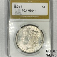 1894-S Morgan Silver Dollar PGA-MS64+