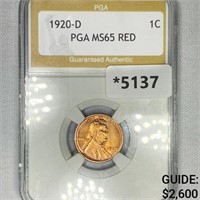 1920-D Wheat Cent PGA-MS65 RED