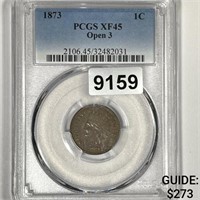1873 Indian Head Cent PCGS-XF45 Open 3