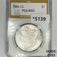 1884-CC Morgan Silver Dollar PGA-MS62