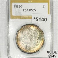 1882-S Morgan Silver Dollar PGA-MS65