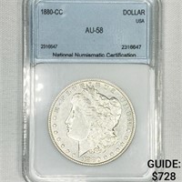 1880-CC Morgan Silver Dollar NNC-AU58