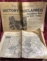 WWII Newspapers from Richmond Va. 1945 VICTORY