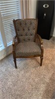 Straight Back Chair Fabric W/Cane Sides