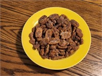 1 lb. Homemade Candied Pecans in Dish for the Kids