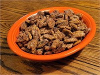 1 1/2 lbs. Homemade Candied Pecans in Fiesta Bowl