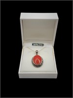 Sterling Silver Chain/ Lg Sterling Pendant in Box