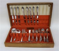 SET OF HOLMES & EDWARDS SILVER PLATED FLATWARE