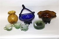 GROUP OF BLOWN GLASS