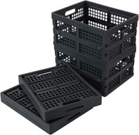 Zerdyne 4-Pack Plastic Folding Storage Baskets,