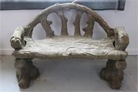 CAST STONE THREE PART GARDEN BENCH