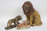 THREE LION FIGURES