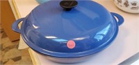 LeCreuset pan and lid.  Blue