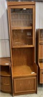 MID CENTURY TALL CABINET WITH 1 GLASS