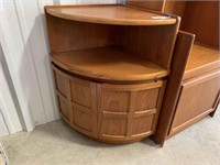 MID CENTURY LOW CORNER CABINET WITH 2