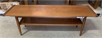 MID CENTURY COFFEE TABLE WITH LOWER SHELF