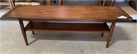 MID CENTURY COFFEE TABLE WITH LOWER SHELF